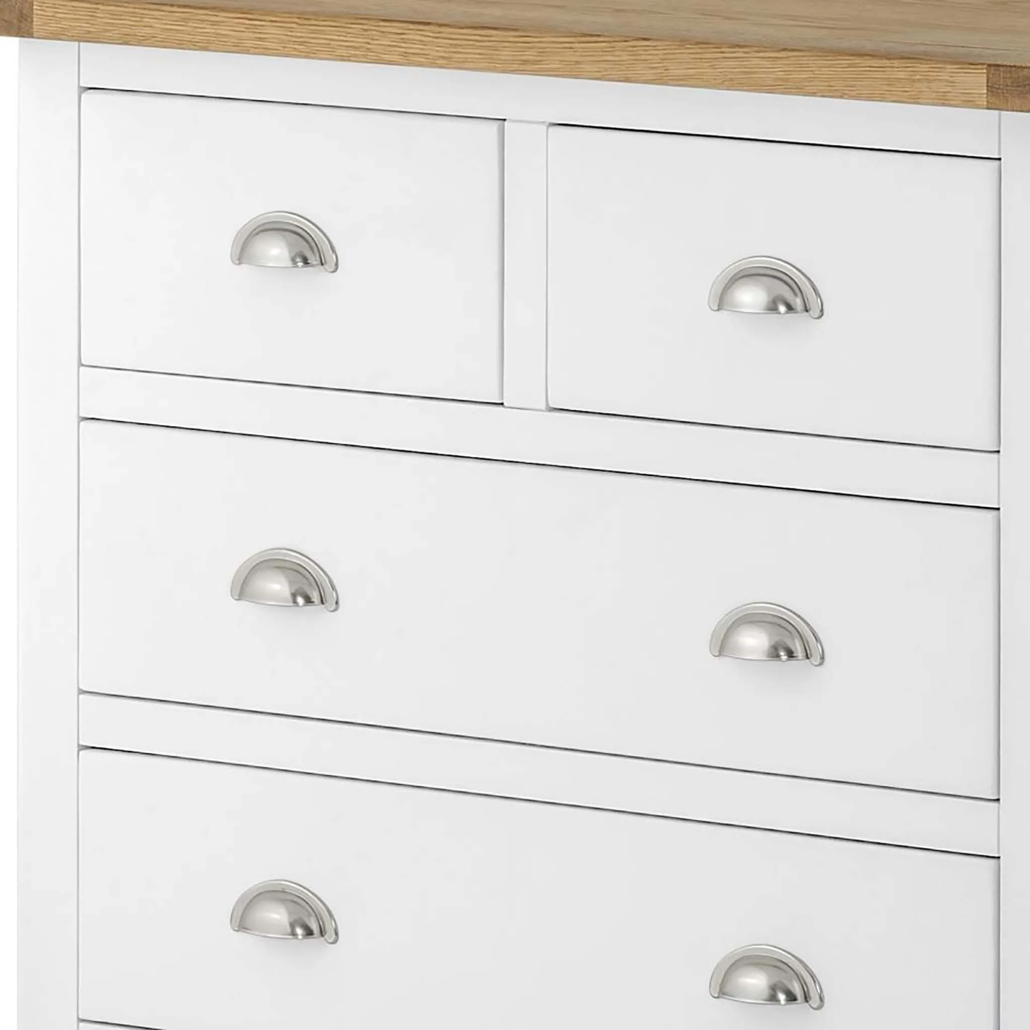 Padstow White 2 over 3 Drawer Chest