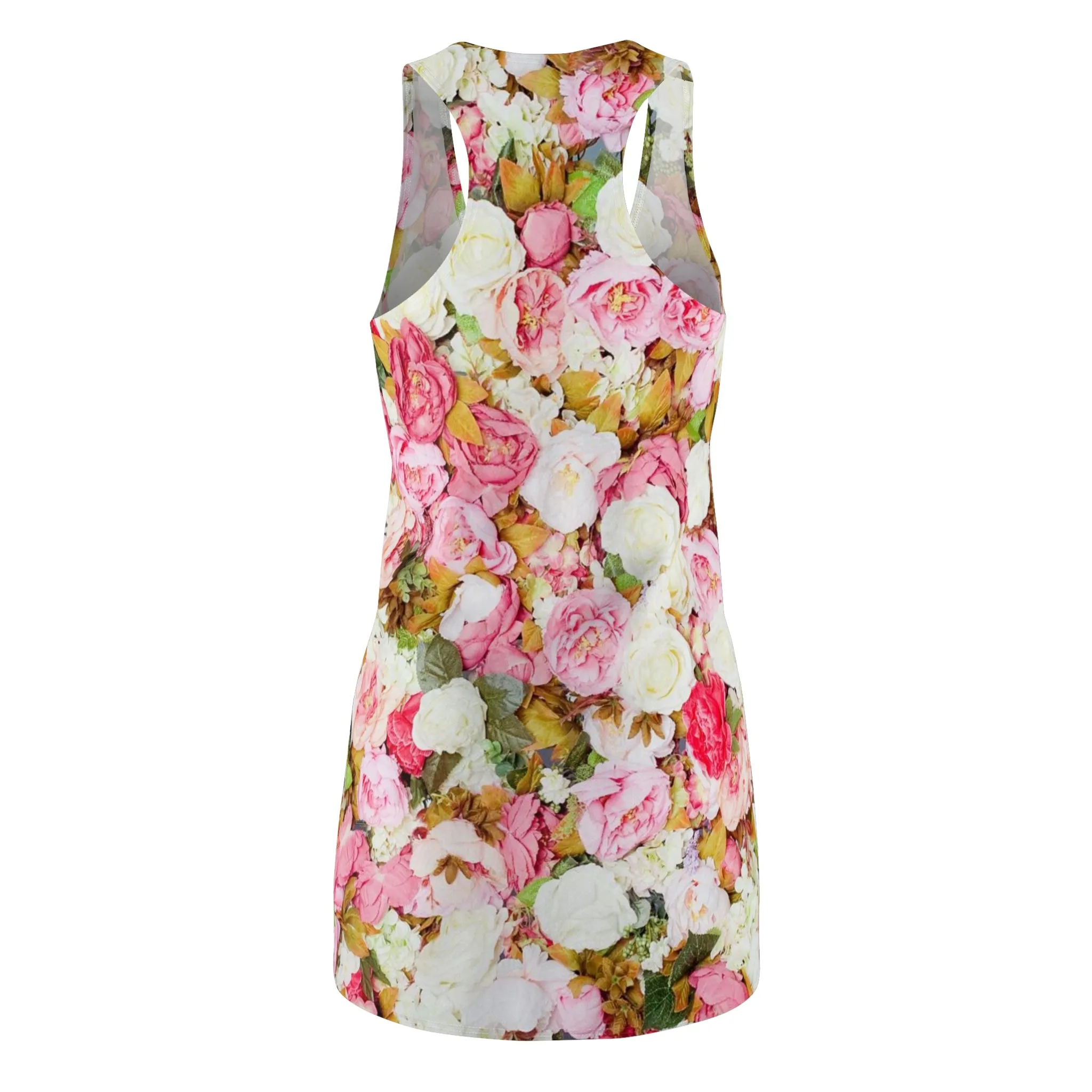 Pink Flowers - Inovax Women's Cut & Sew Racerback Dress