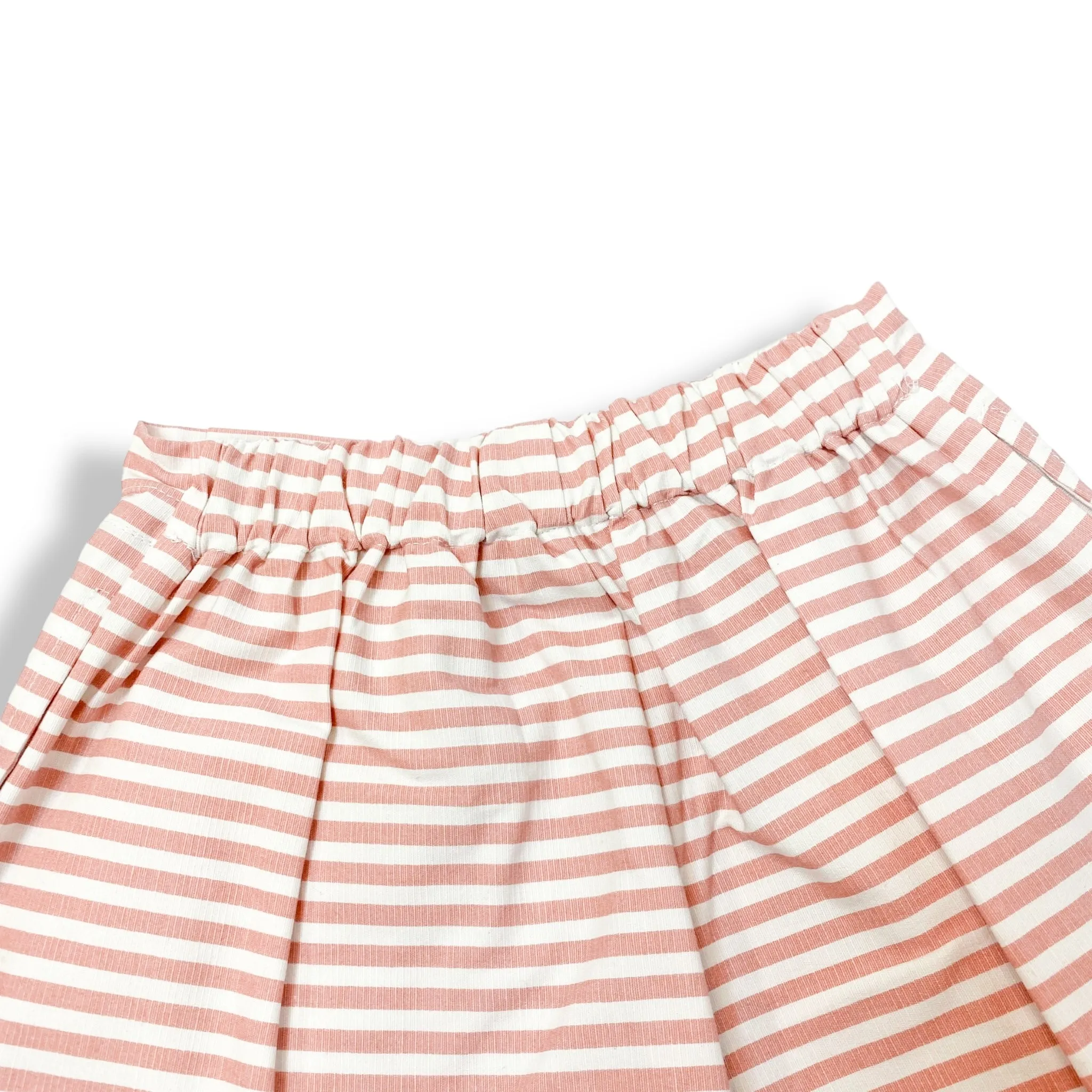 Pink Striped Pleat Shorts