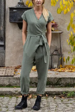 Pockets Wrap Jumpsuits