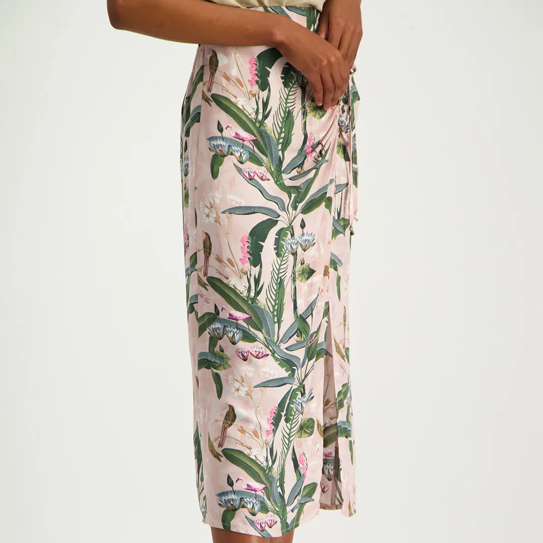 Printed Ruched Skirt