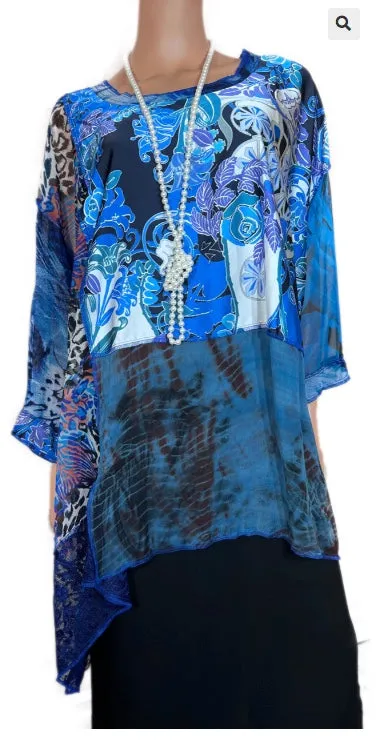 Sale! Mosaic hi-low Tunic Top Boho Hippie Chic Resort Wear Sml-10X