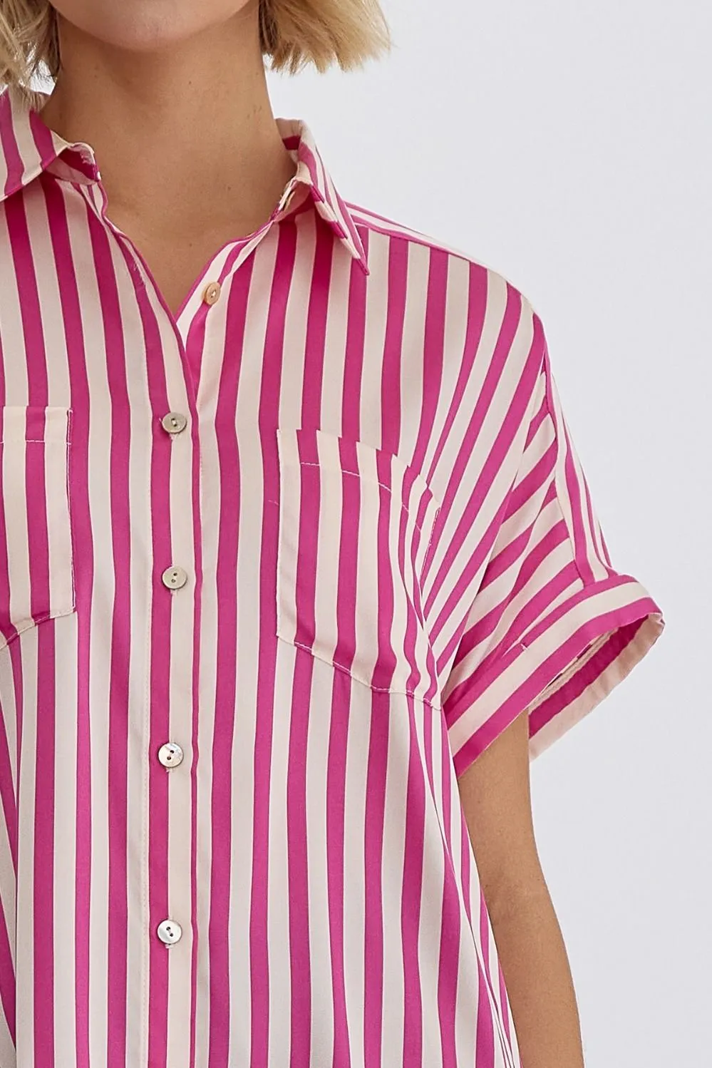 Shelbie Striped Top (Pink)