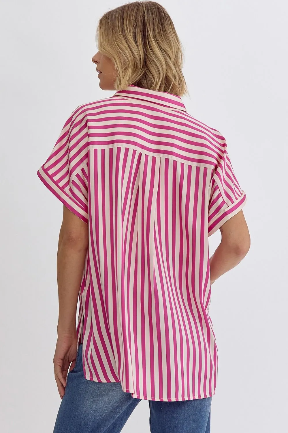 Shelbie Striped Top (Pink)