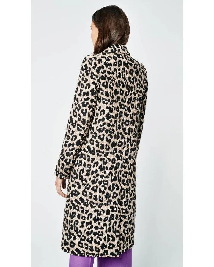 SMYTHE Leopard Jaquard Bow Coat