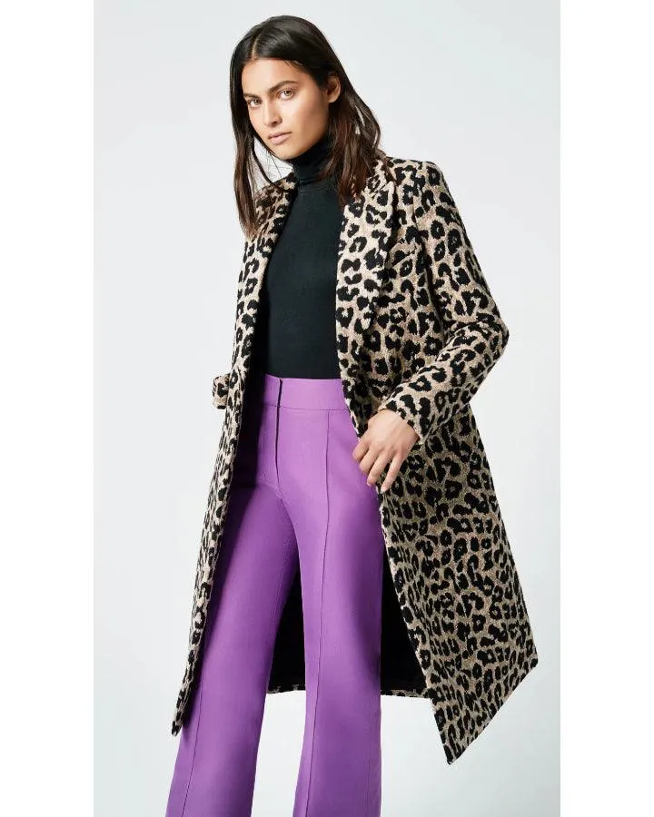 SMYTHE Leopard Jaquard Bow Coat