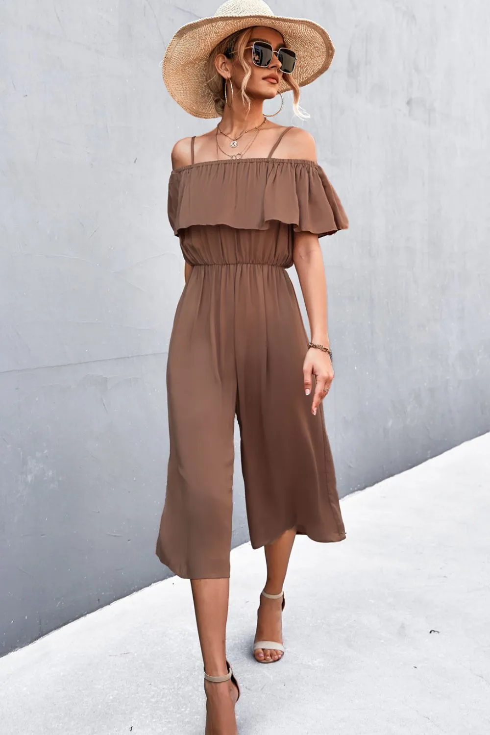 Spaghetti Strap Layered Resort Jumpsuit