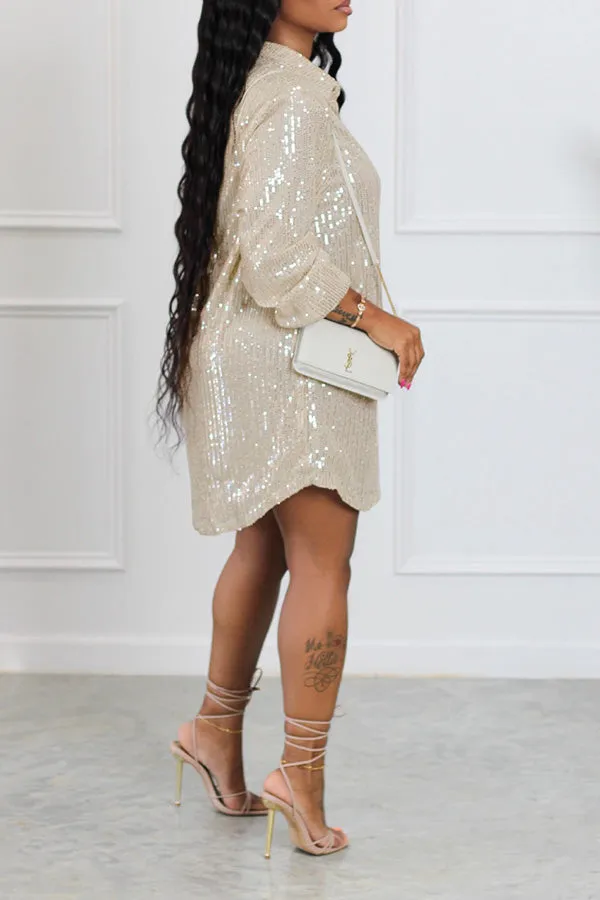 Stylish Party Shiny Sequins Dress