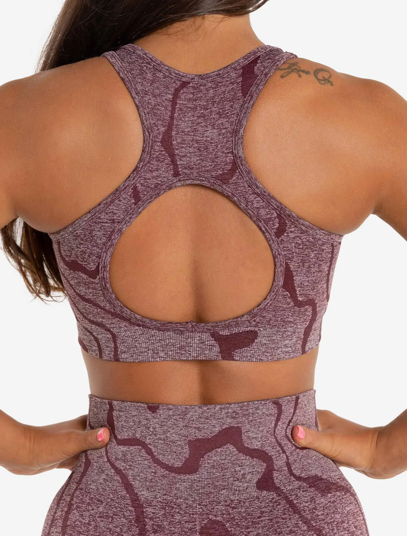 Sustainable Seamless Sports Bra - Burgundy