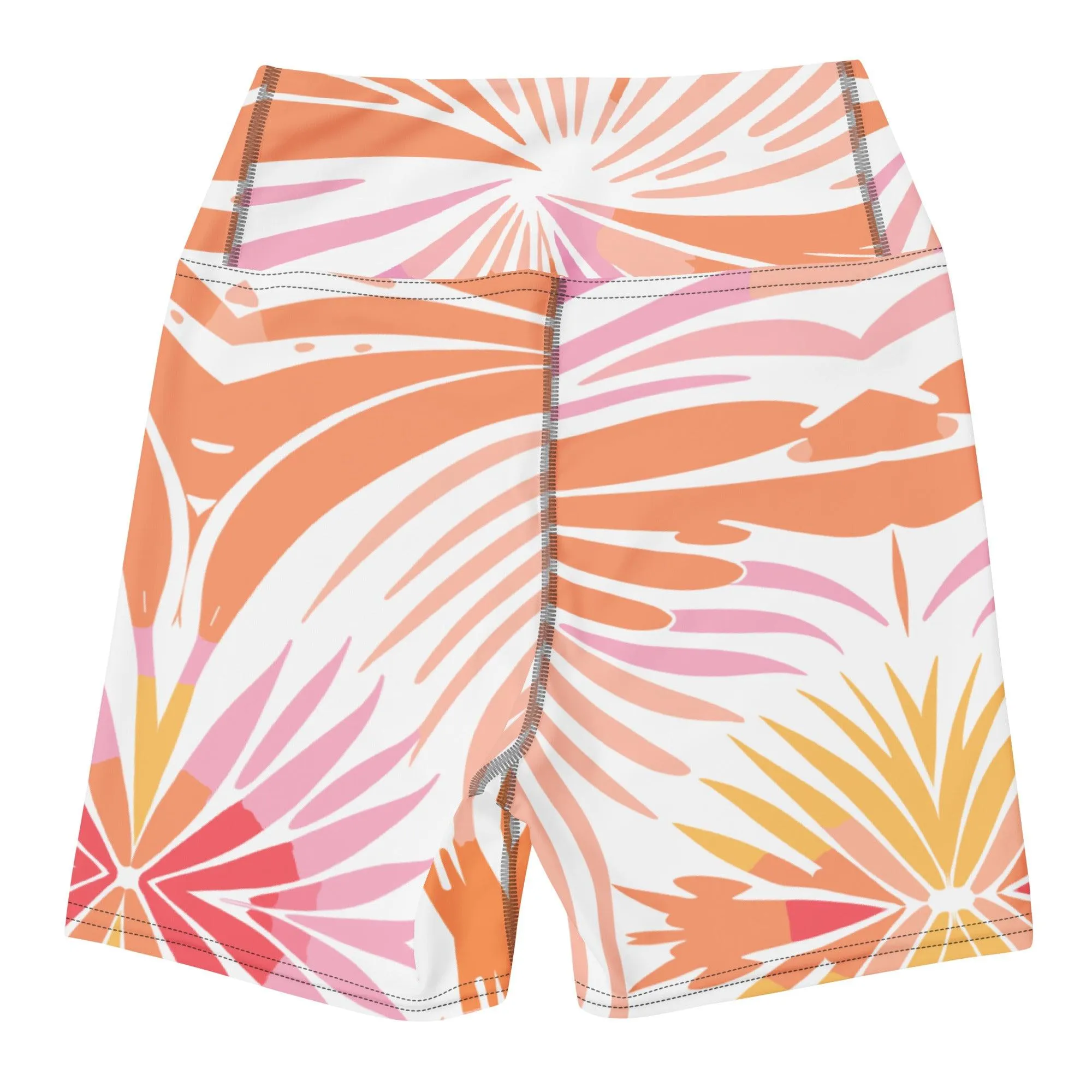 Tie-dye Yoga Shorts Peachy Coral Reef