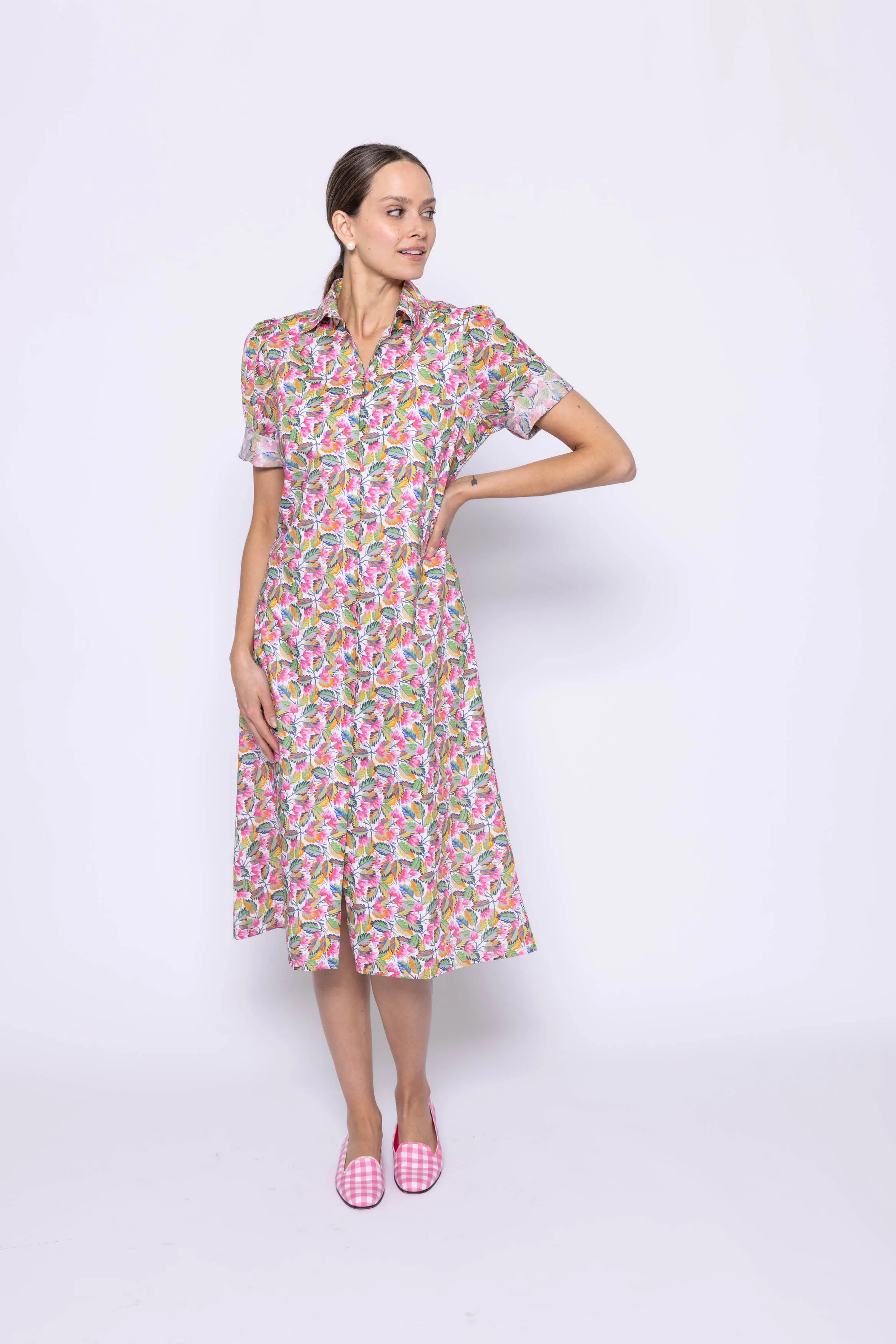 Tracy Dress Long Palm Print