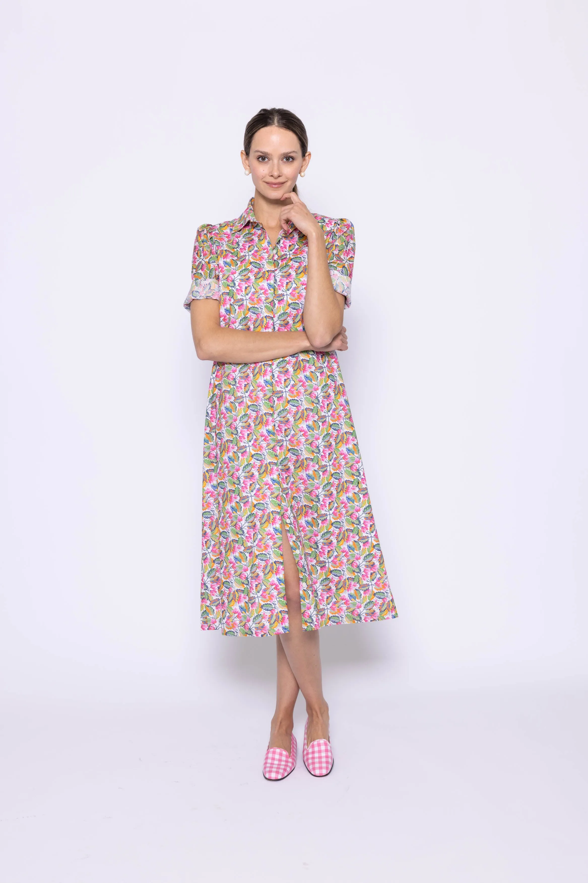 Tracy Dress Long Palm Print