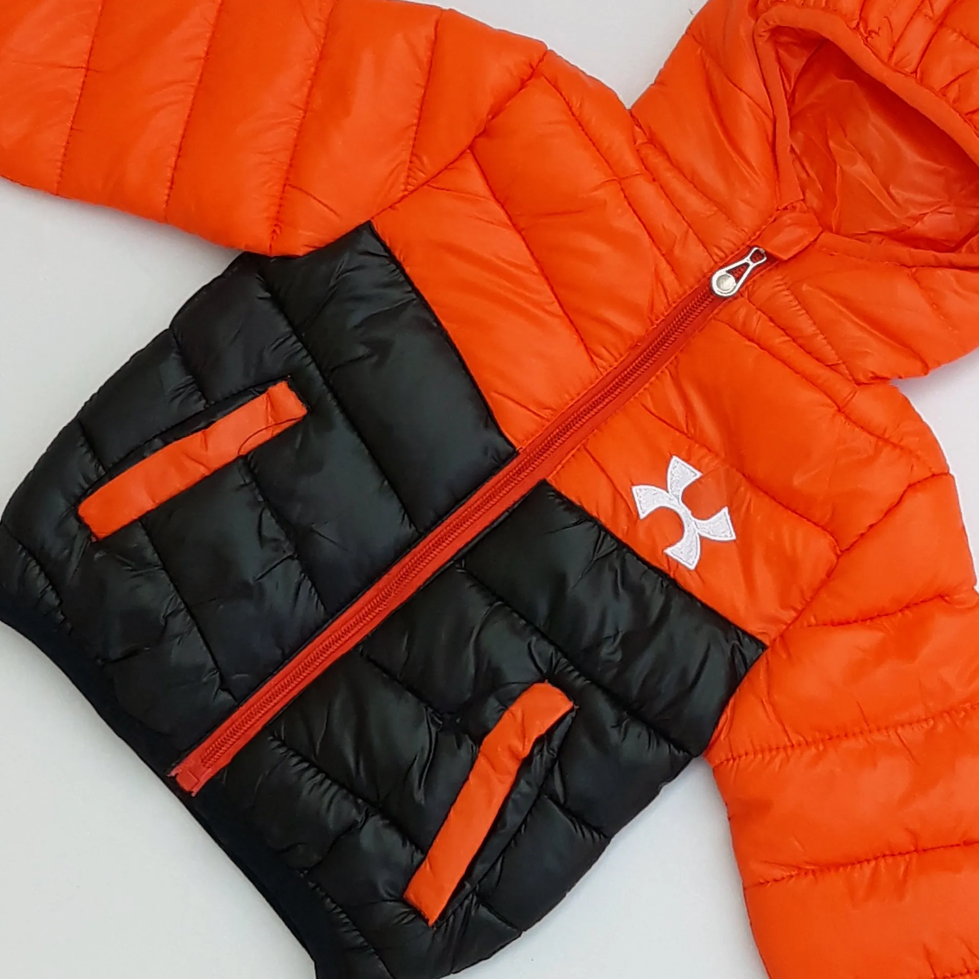 UN - Kids 'Orange & Black' Quilted Puffer Jacket UN296