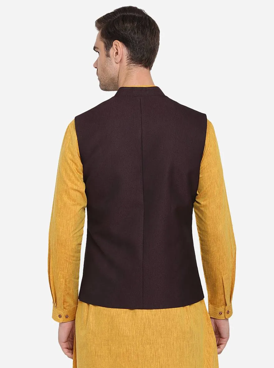 Wine Bandhgala Jacket | Greenfibre