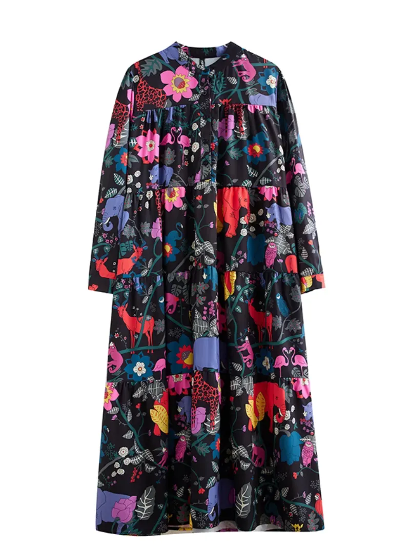 Women's Fashion-Forward Stylish Printed Animals A-line Dresses